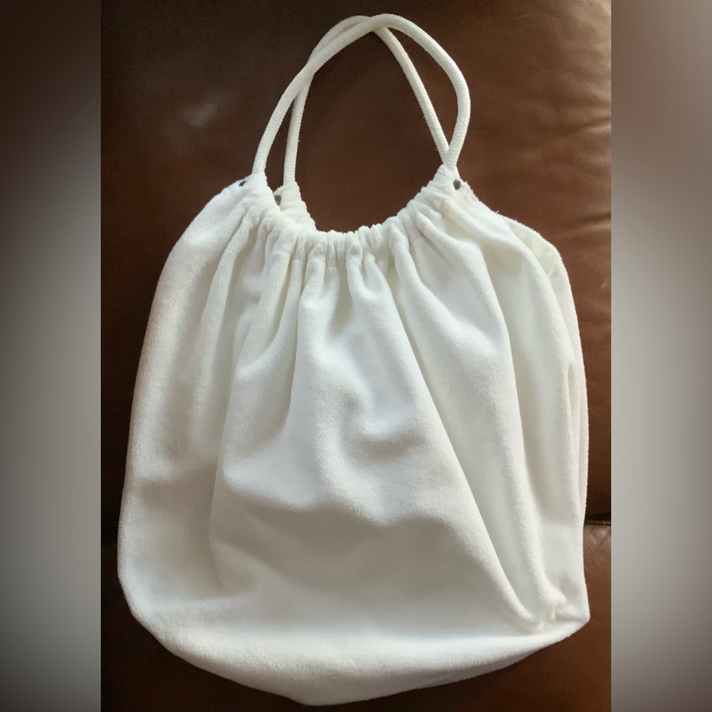 White terrycloth bag